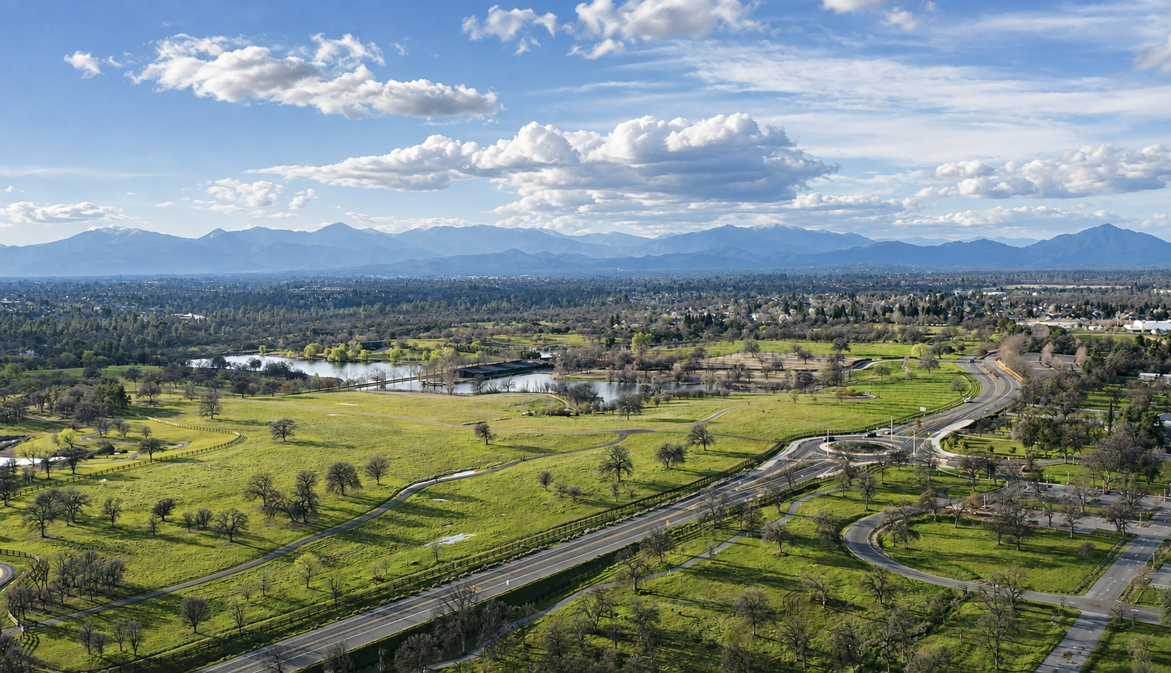 Aerial view of Shasta County landscape
